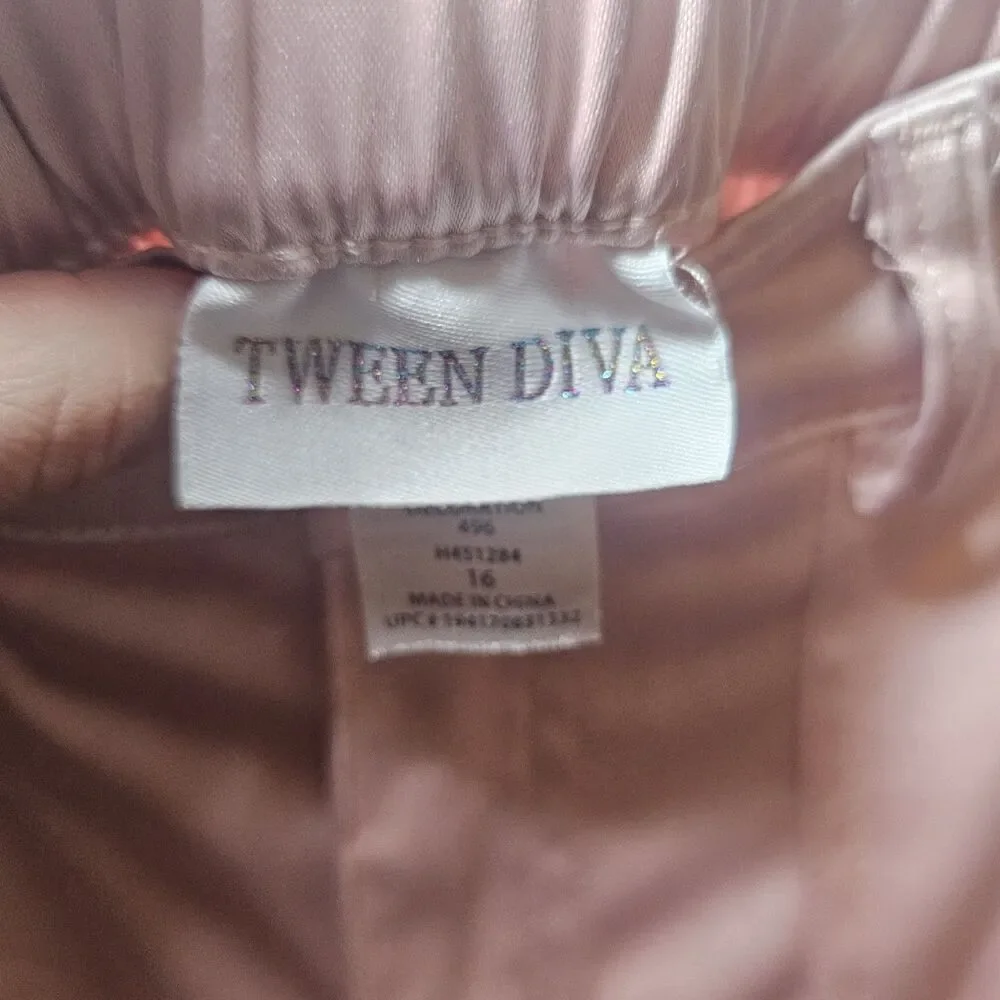 Tween Diva Satin Cargo Pants Blush Size Girls 16